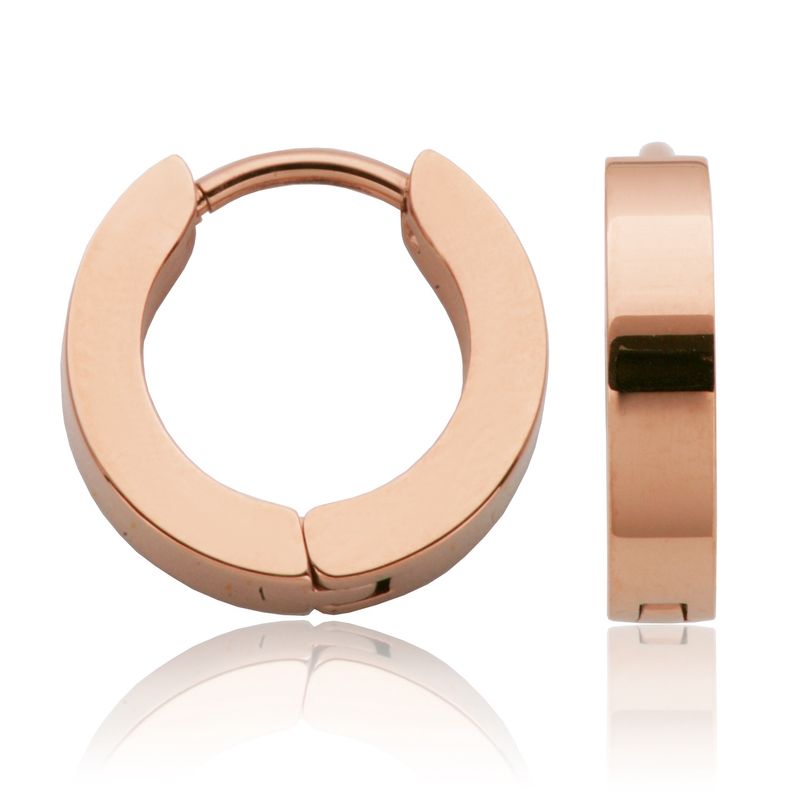 SteelX Earrings Stainless Steel - 13MM Rose Plated Huggies T2X9280300