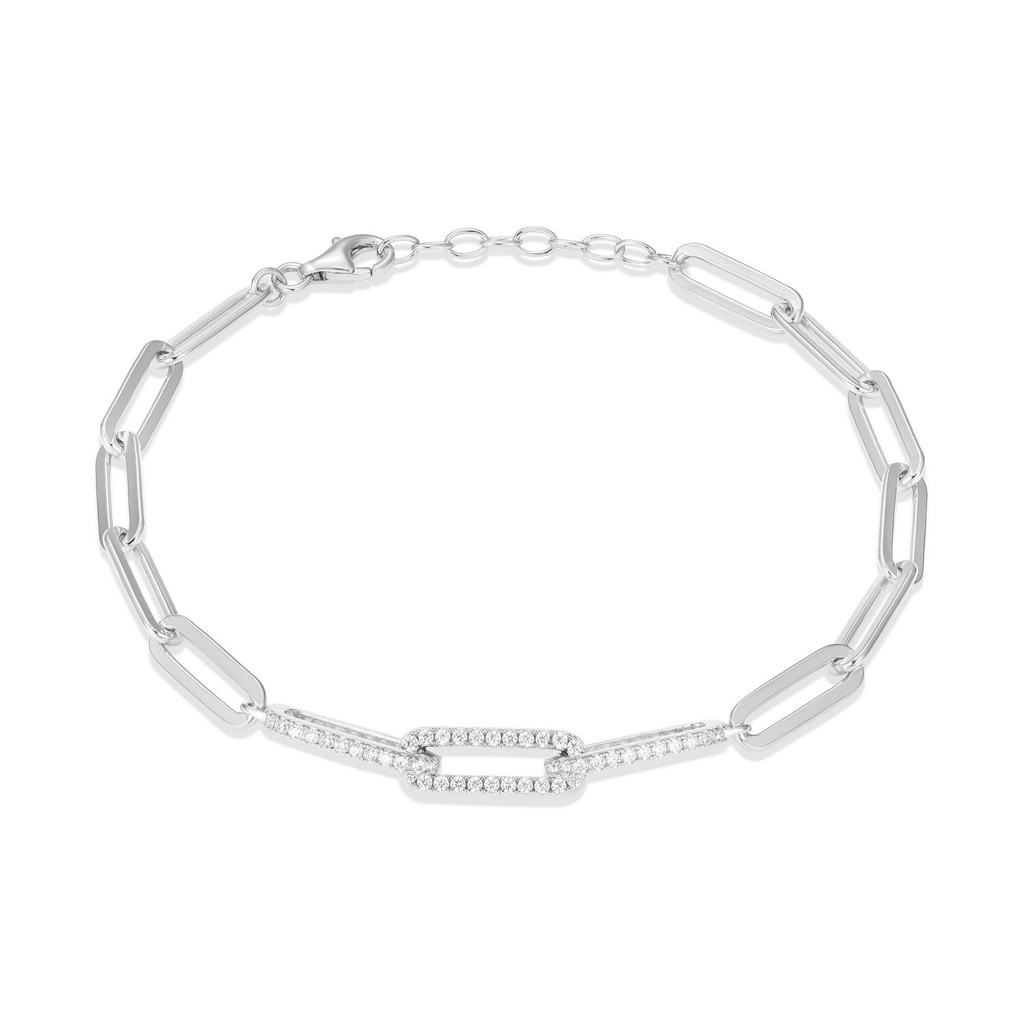 Reign Sterling Silver Paperclip Link Bracelet R1ABFF0041