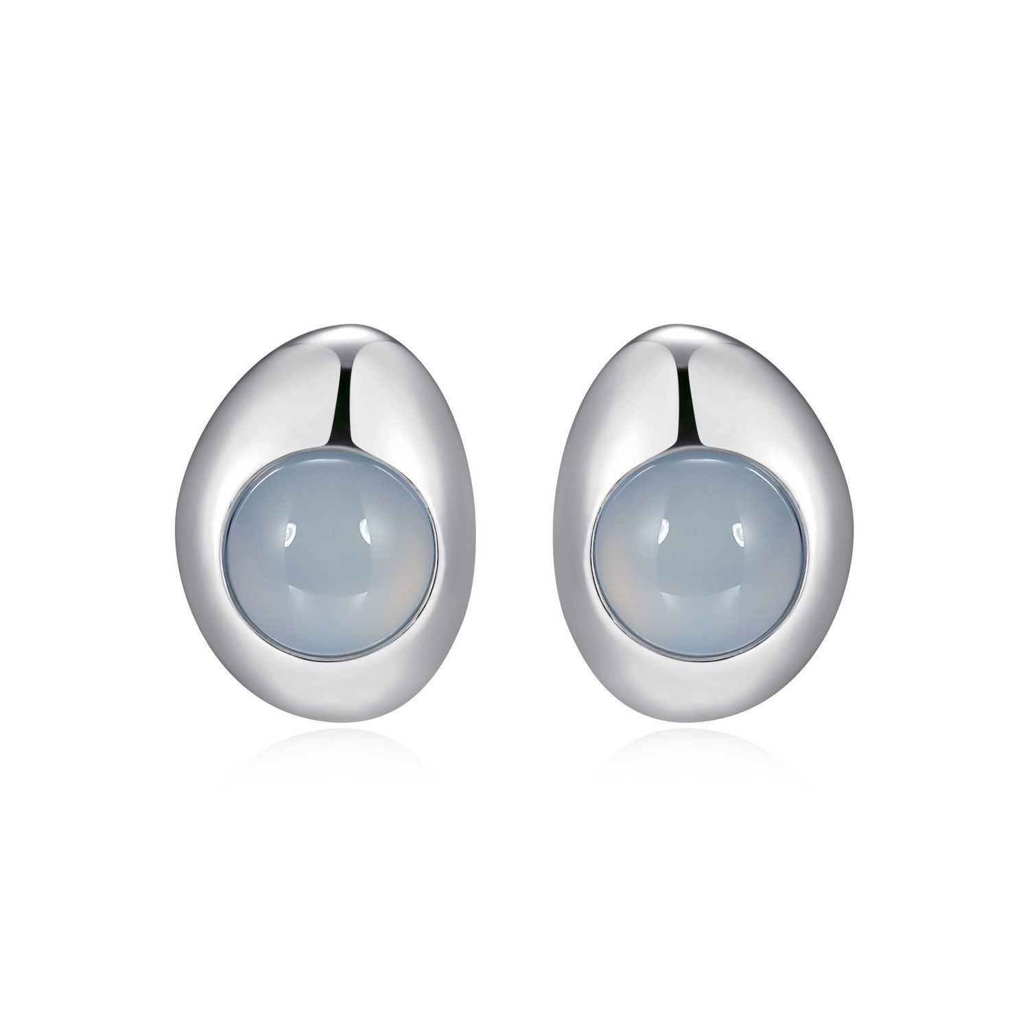 Reign Sterling Silver Blue Chalcedony Pebble Earrings R2AWAMA400