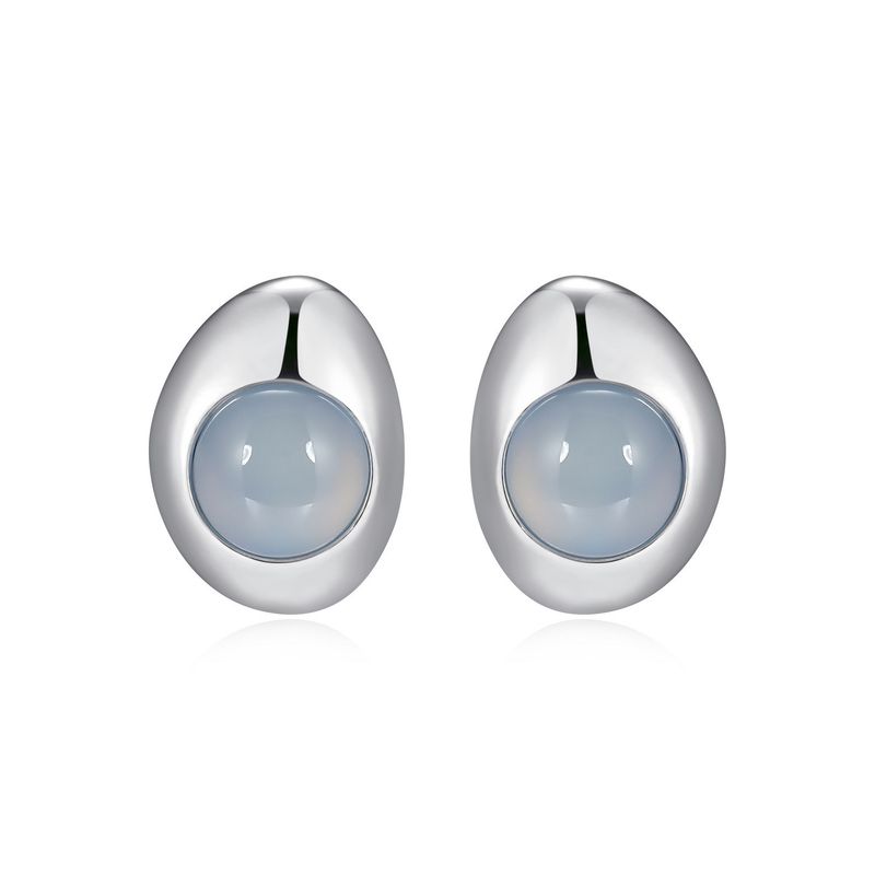 Reign Sterling Silver Blue Chalcedony Pebble Earrings R2AWAMA400