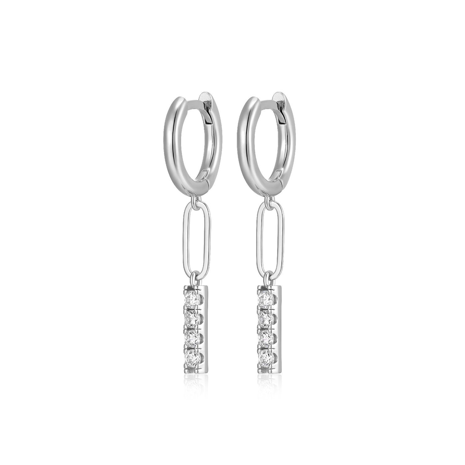 Reign Sterling Silver Bar Drop &amp; Paperclip Earrings R2ATMW0027