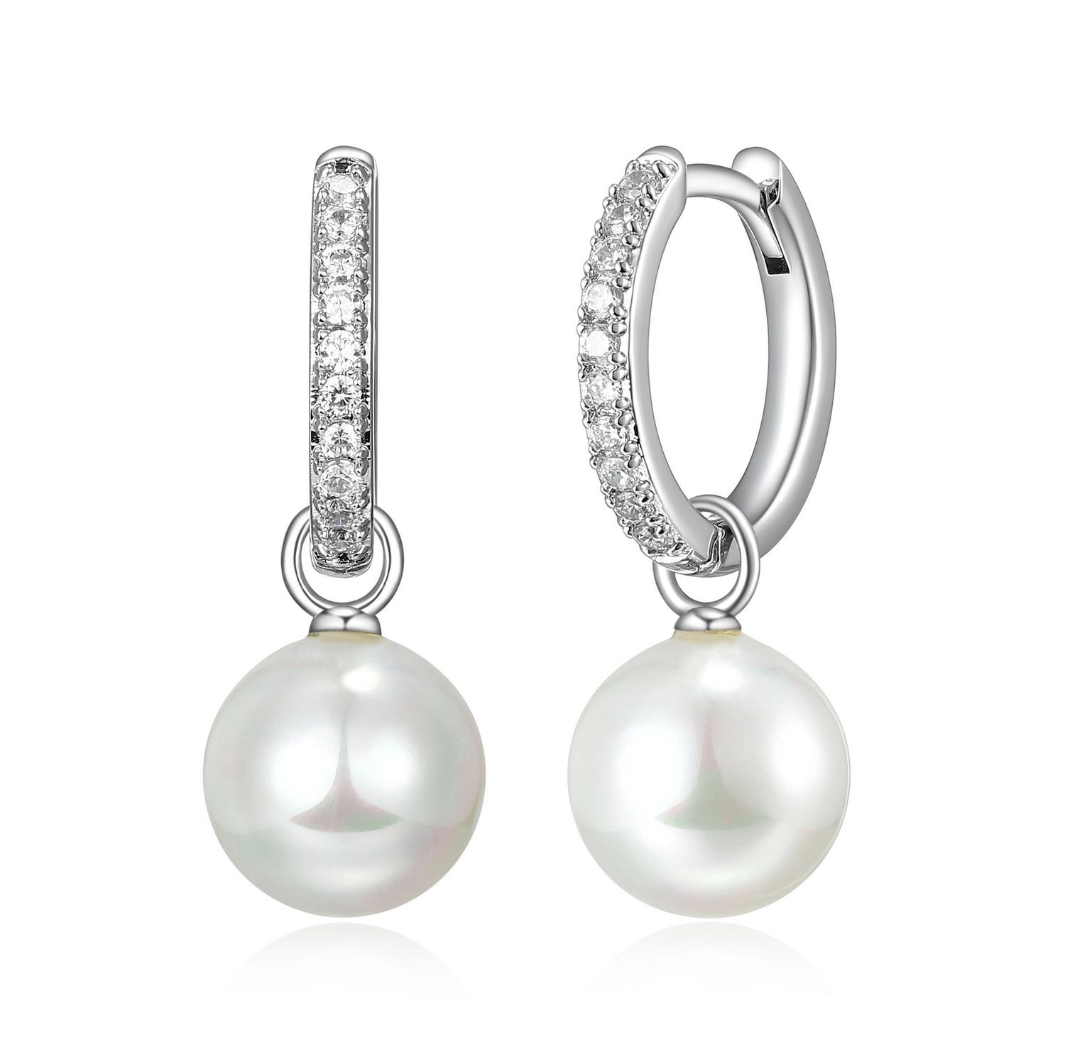 Reign Sterling Silver Pearl Huggie Hoop Earrings R2AQB59727