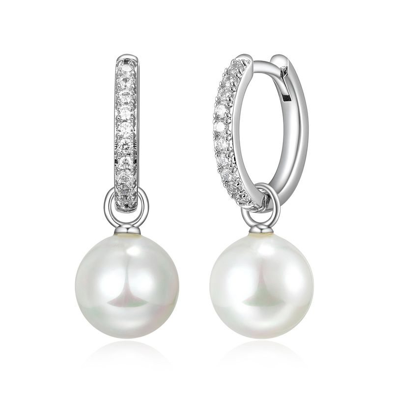 Reign Sterling Silver Pearl Huggie Hoop Earrings R2AQB59727