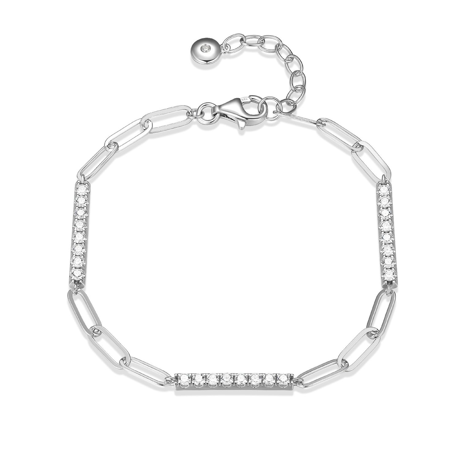 Reign Sterling Silver Bar &amp; Paperclip Bracelet R1AC9J004Q