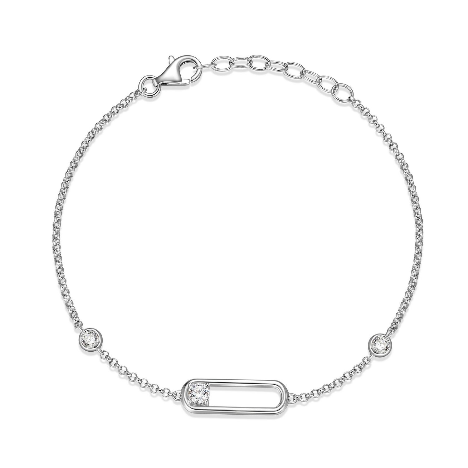 Reign Sterling Silver Paperclip Bracelet R1AC61004Q
