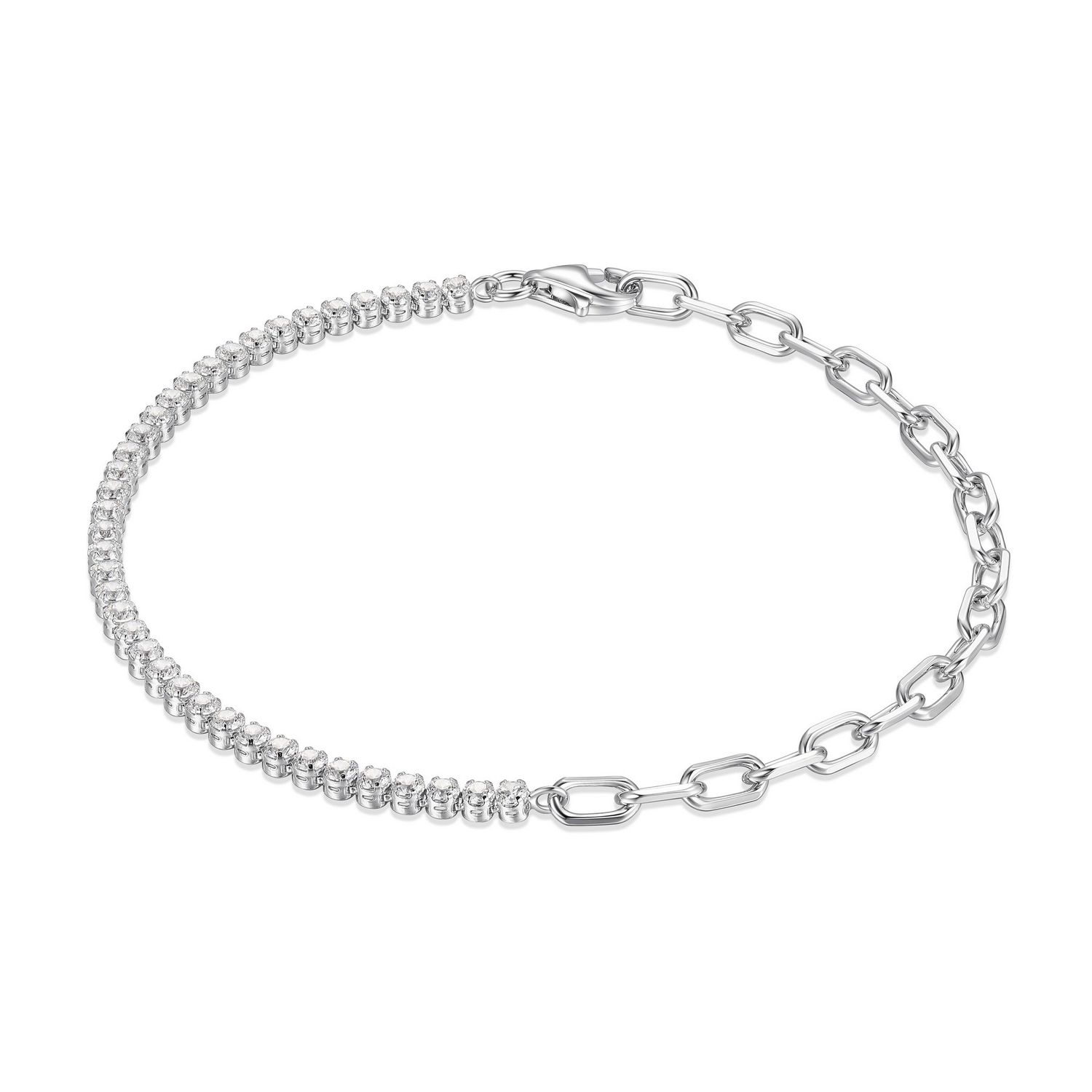 Reign Sterling Silver Half and Half Dalloz Bracelet R1AAHP0042