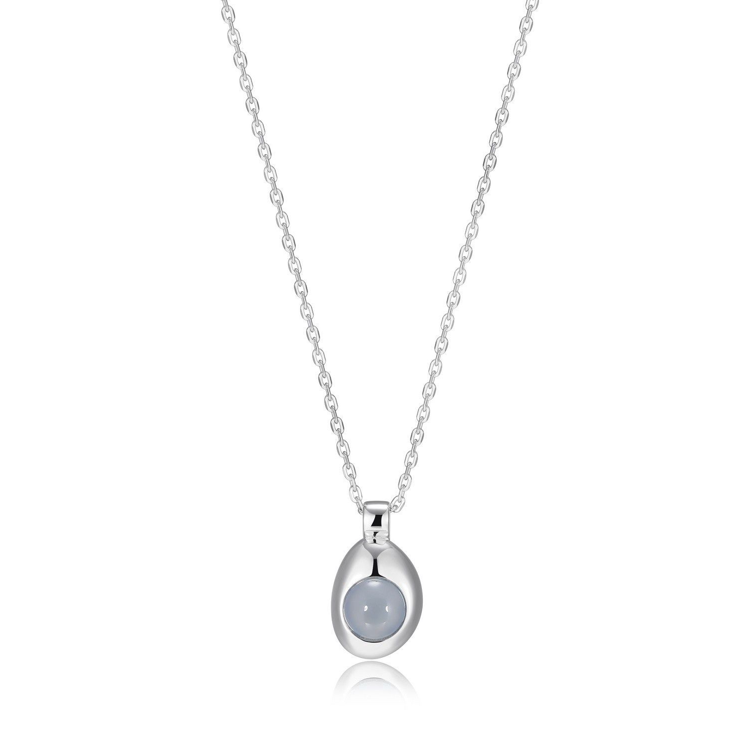 Reign Sterling Silver Blue Chalcedony Pebble Necklace R0ADHVA416