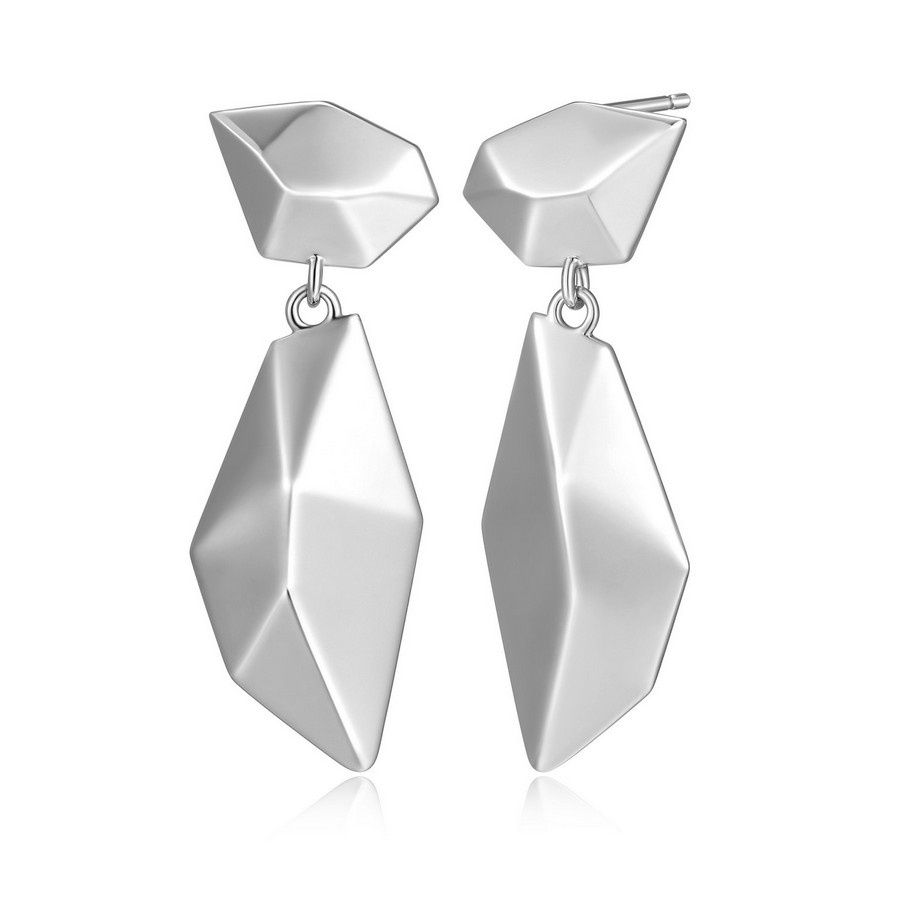 ELLE Sterling Silver Peak Polygon Earrings R2LCUBA058