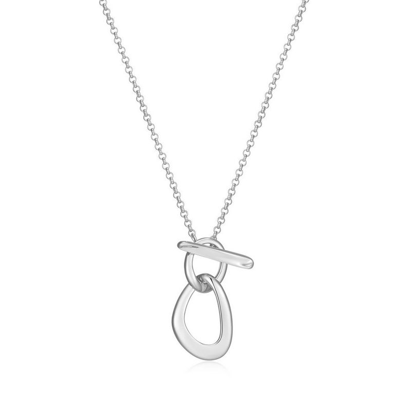 ELLE Sterling Silver Open Pear Necklace R0LC0YA038 Celeste