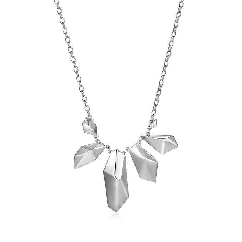 ELLE Sterling Silver Peak Polygon Necklace R0LC09A046