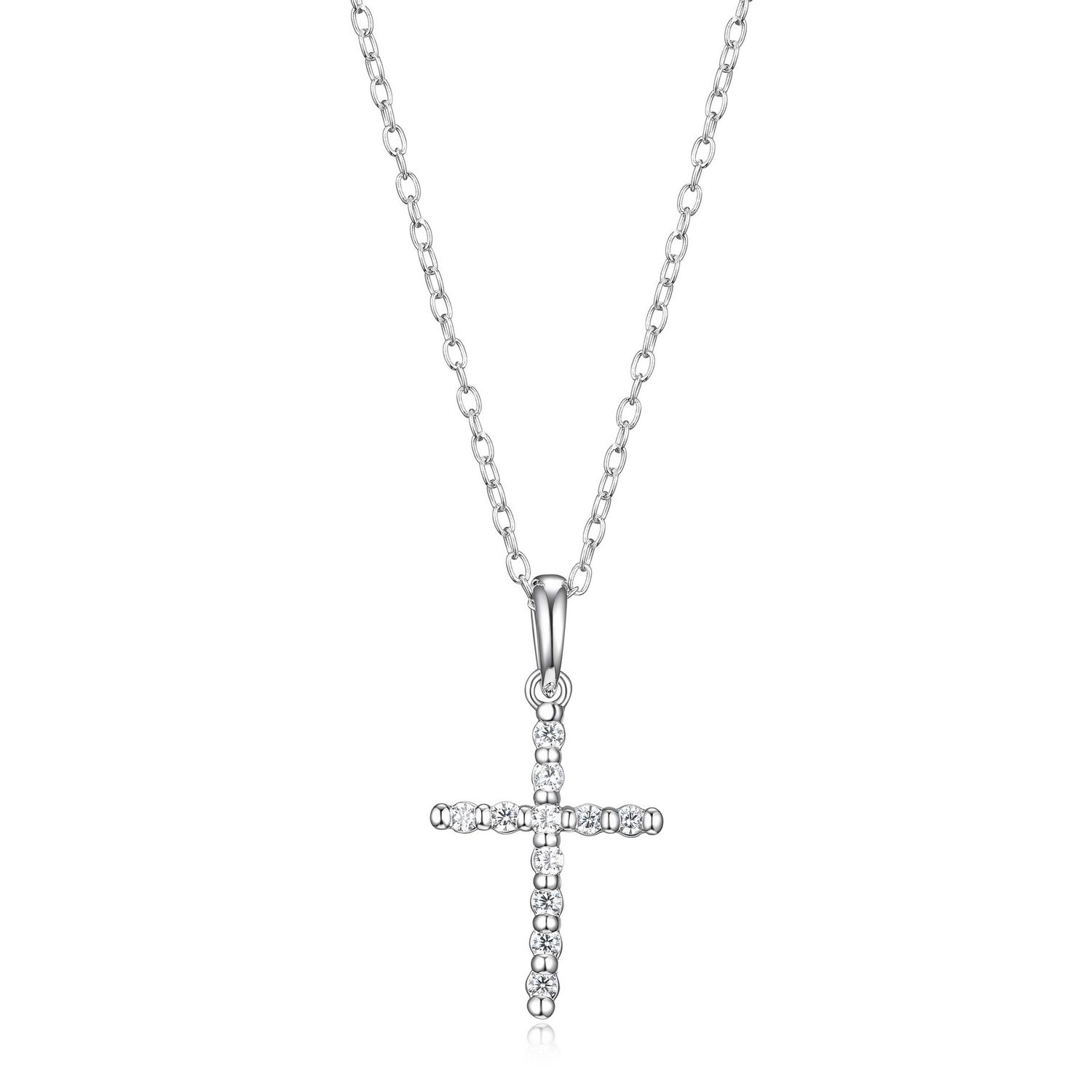 Reign Sterling Silver Cubic Zirconia Cross Necklace R3ATB300ZZ
