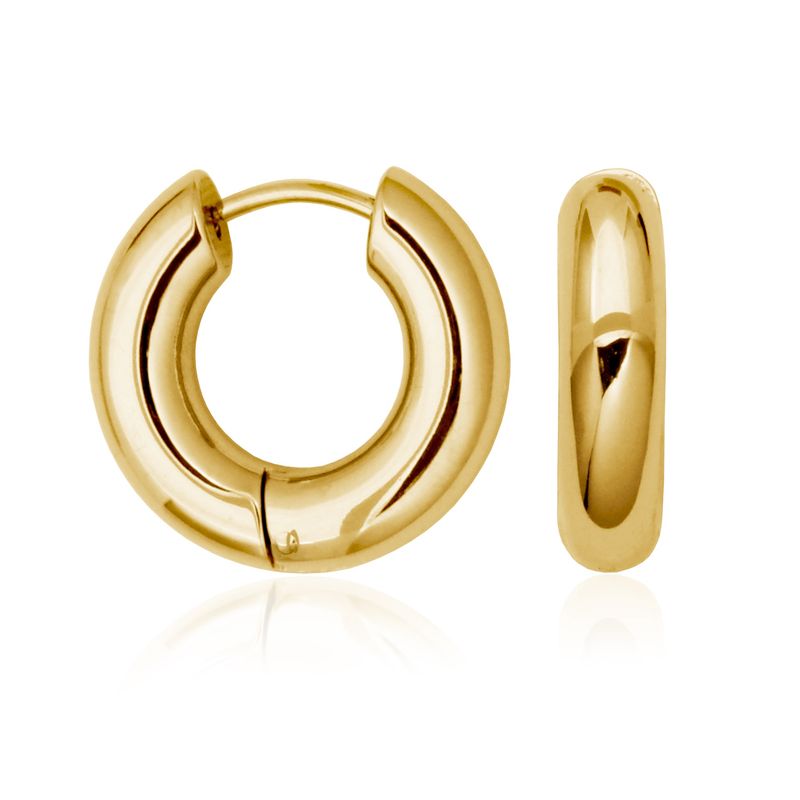 SteelX Earrings Stainless Steel - 20MM Gold Plated Polished Huggies T2XG630220