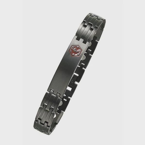 Alpine Steel Medical ID Black Bracelet BB816MED