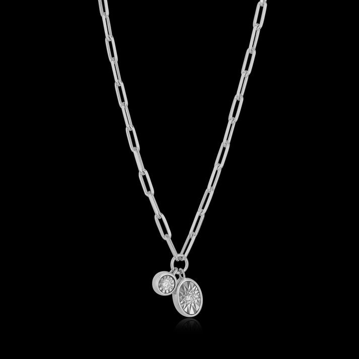Monte Luna Lab Diamond .042TW Sterling Silver Necklace R0ADBSKH44