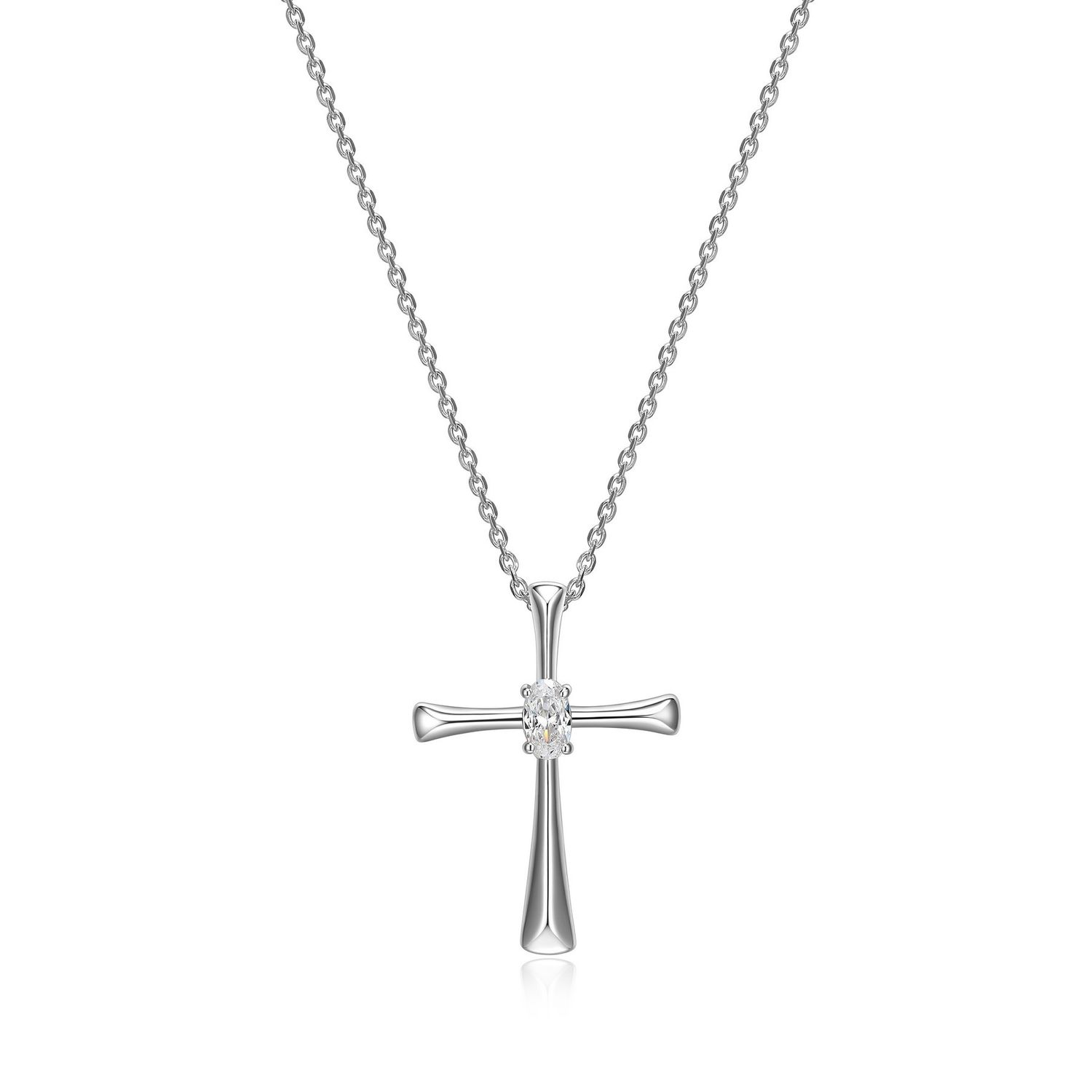 Reign Sterling Silver Cubic Zirconia Cross Necklace R3AVAU006B