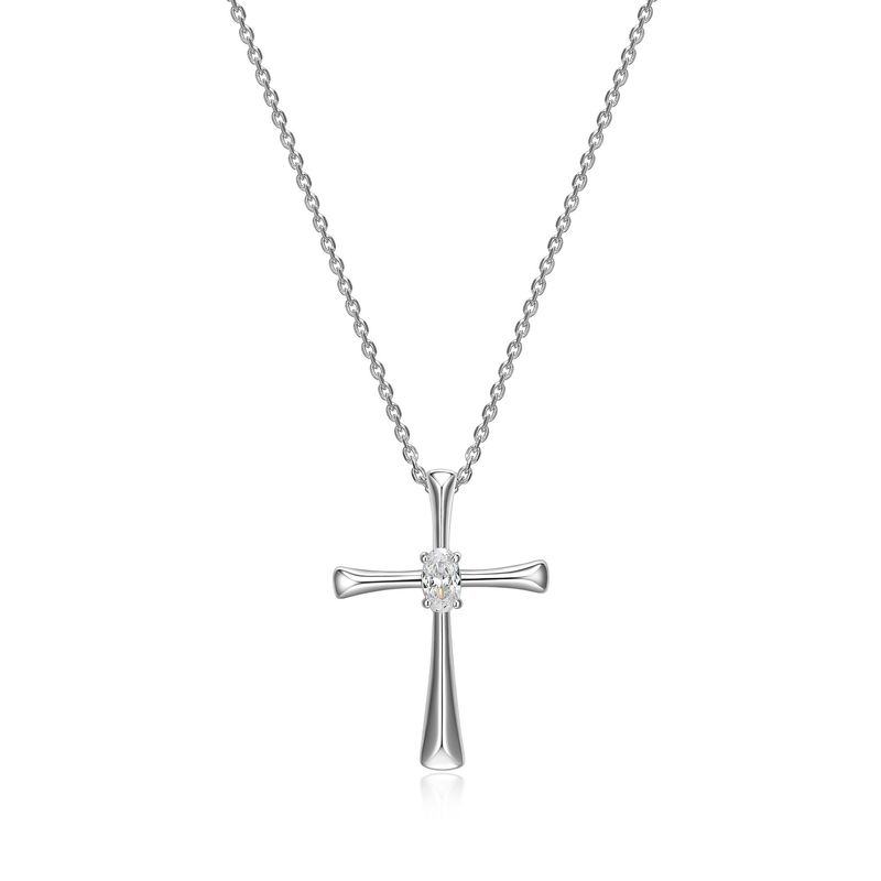 Reign Sterling Silver Cubic Zirconia Cross Necklace R3AVAU006B