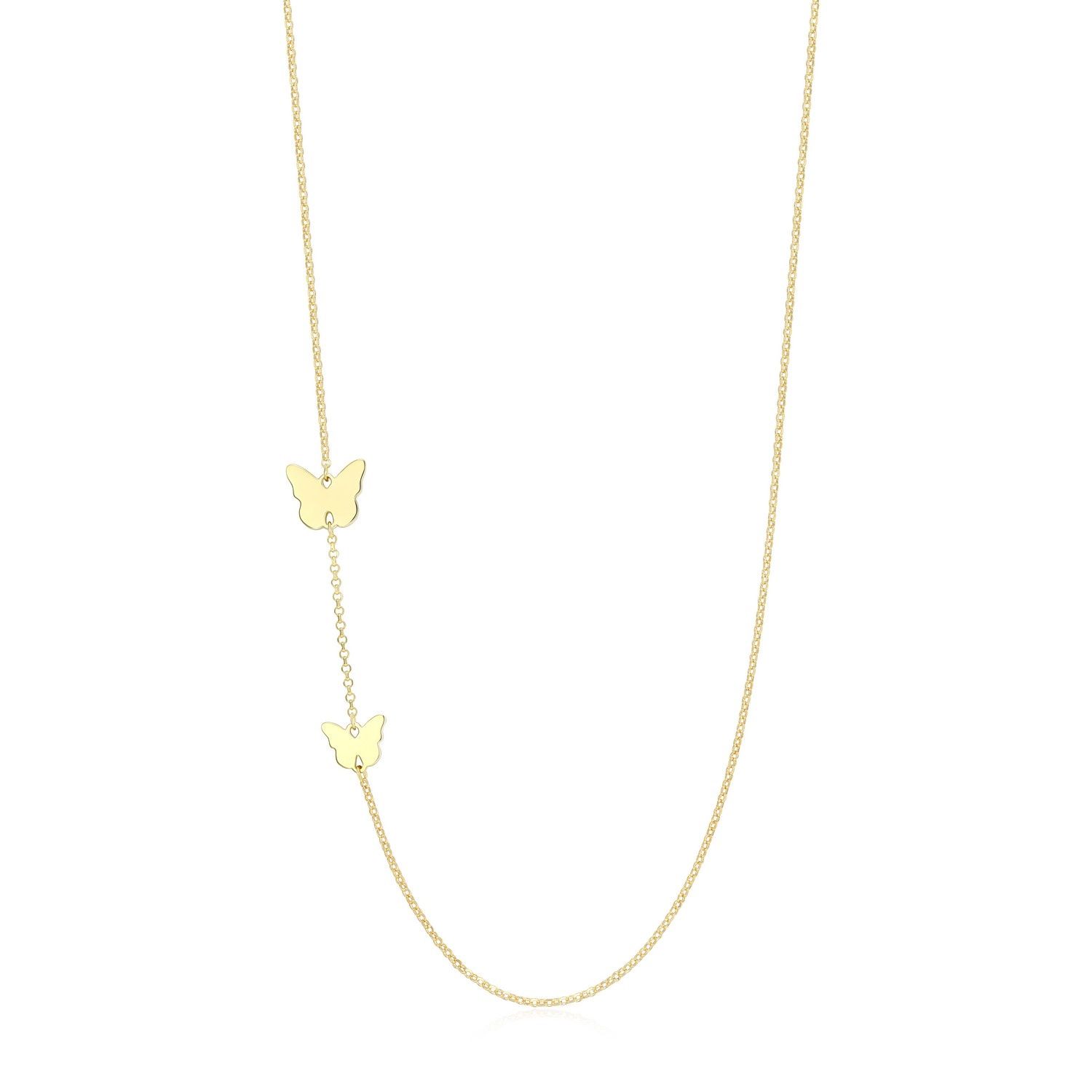 Reign Sterling Gold Plated Butterfly Necklace 30ADHHA012