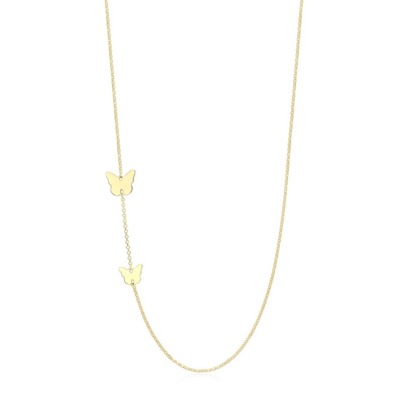Reign Sterling Gold Plated Butterfly Necklace 30ADHHA012