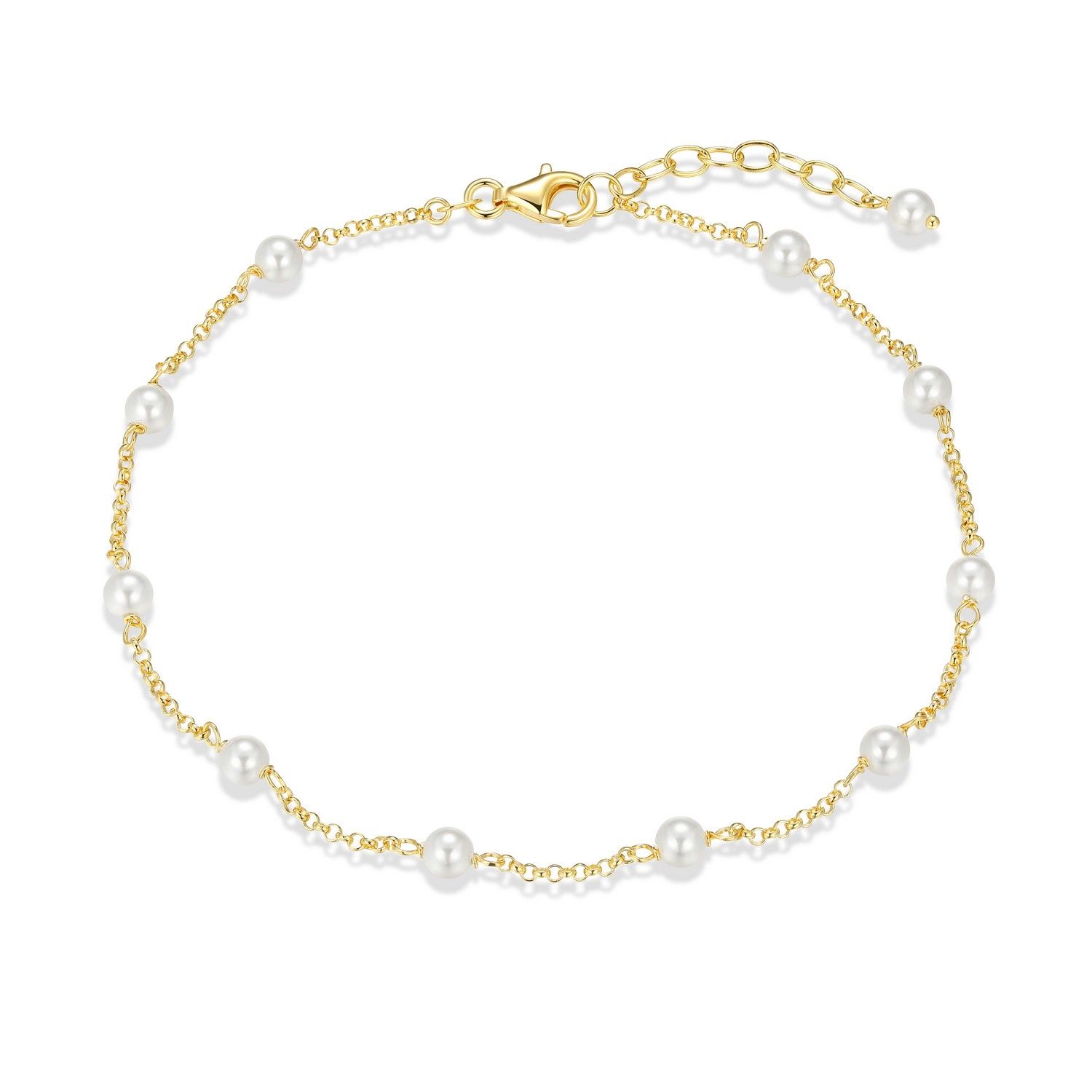 Reign Sterling Gold Plated Pearl Anklet 31ACY9BG48