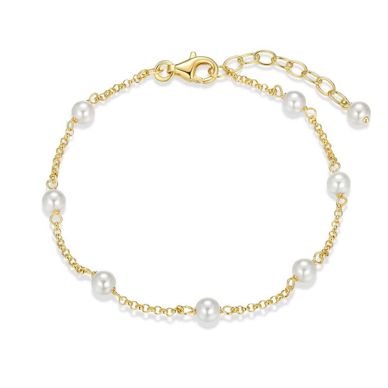 Reign Sterling Gold Plated Pearl Bracelet 31ACY8BG4Q