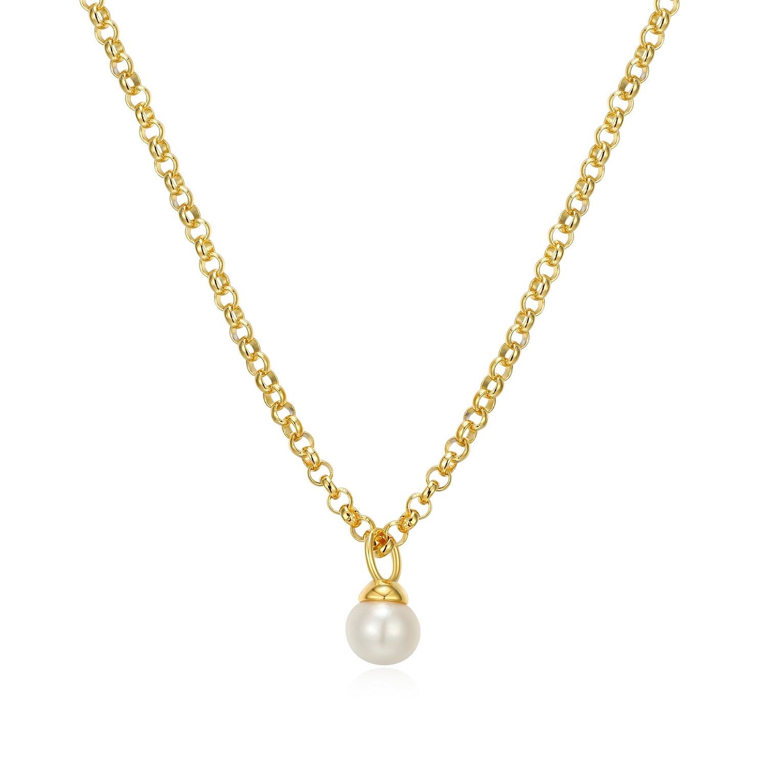 Reign Sterling Gold Plated Pearl Necklace 30ACL44514