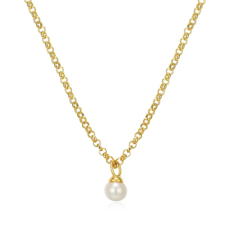 Reign Sterling Gold Plated Pearl Necklace 30ACL44514