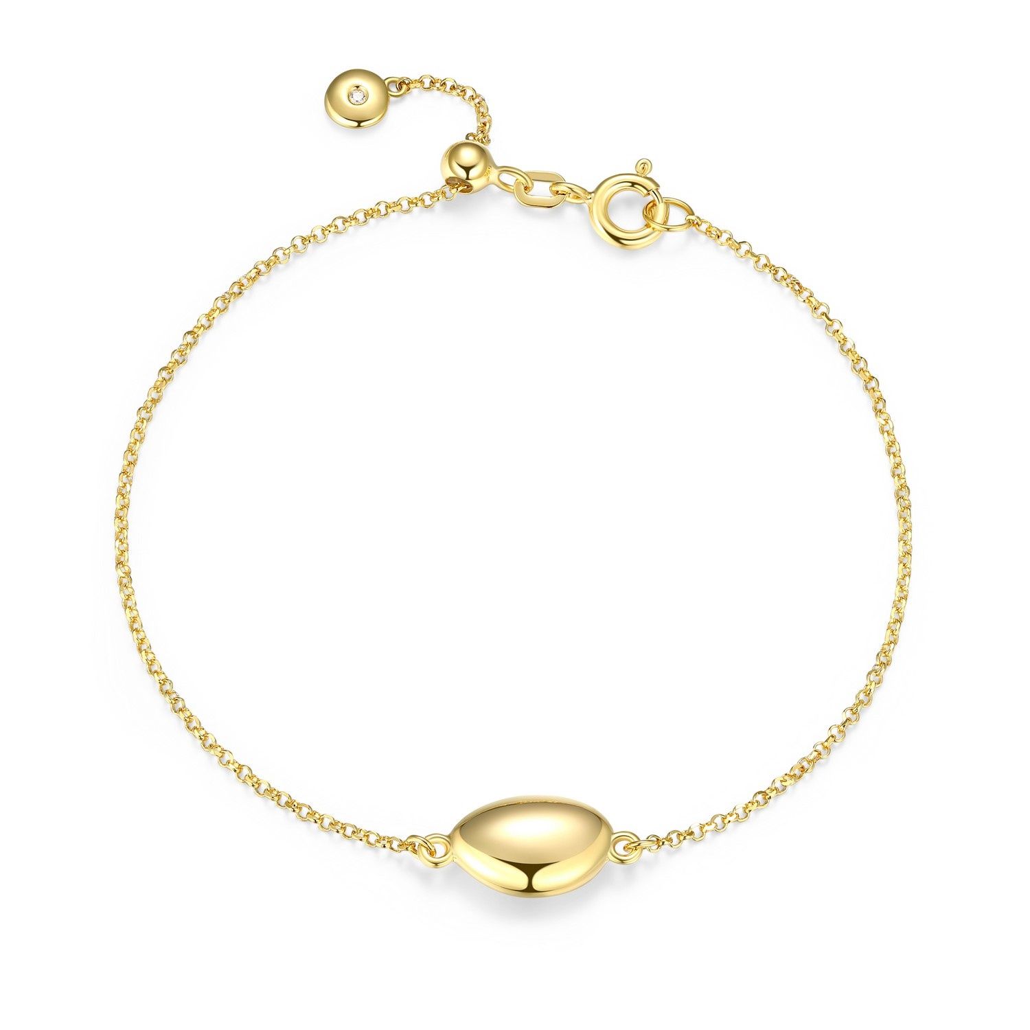 Reign Sterling Gold Plated Pebble Bracelet 31ACVW0012