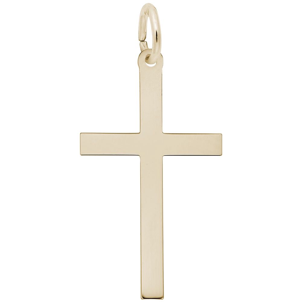 Nuco Charm Sterling Gold Plated Large Plain Cross 4905