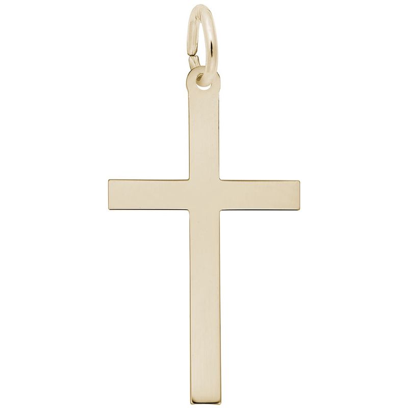 Nuco Charm Sterling Gold Plated Large Plain Cross 4905