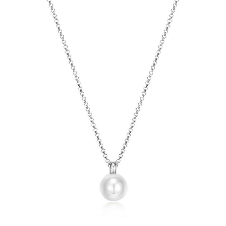 ELLE Sterling Silver Simpatico White Shell Pearl Necklace R0LBTLBG46
