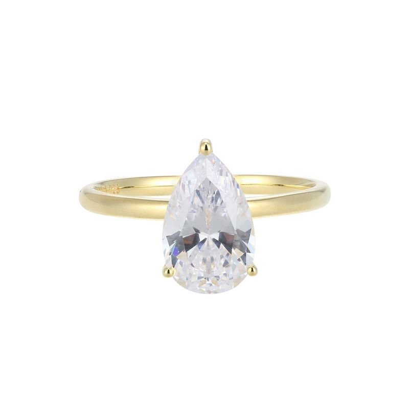 Reign Sterling Gold Plated Ring With Pear Cubic Zirconia 34ASPX00AC