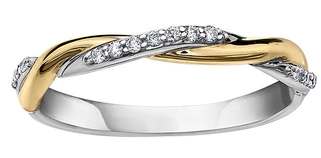 Maple Leaf 18KWDWY .08TW Diamond Wedding Band R10009 Eternal Flame