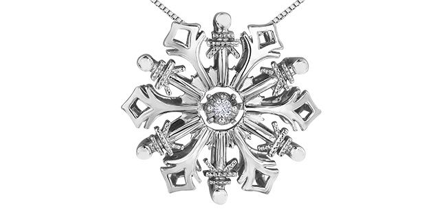 Maple Leaf Forever Sterling Silver .034TW Diamond Necklace PP3506