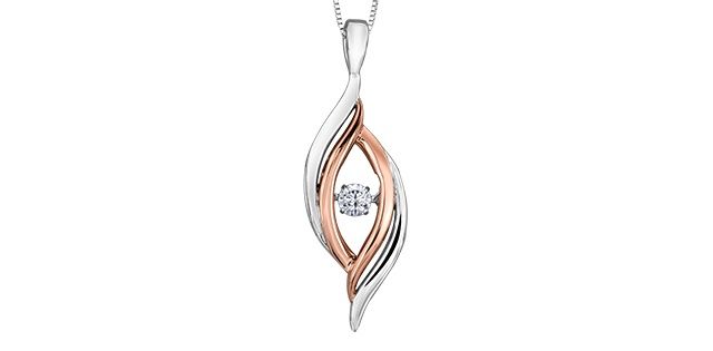 Maple Leaf Forever Sterling Silver 10KR .12TW Diamond Necklace PP3520