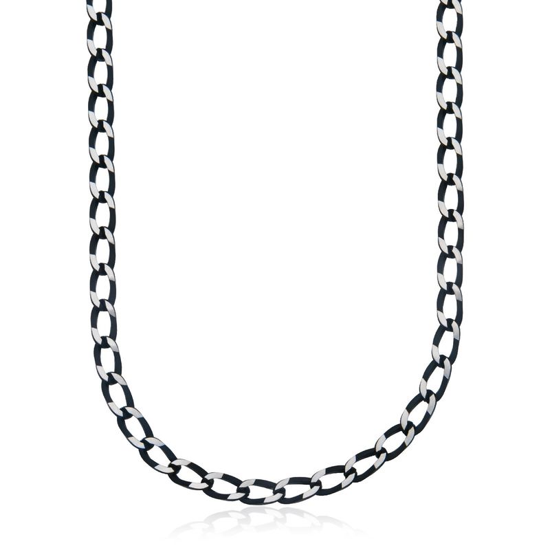 SteelX Chain Stainless Steel - Black Two Tone Curb T0XH370424