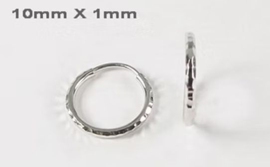 Stylecraft 10KW 10mm Keeper Design Hoop Earrings ER1068