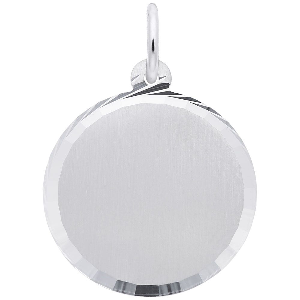 Nuco Charm Sterling Silver Diamond Cut Disc 2787