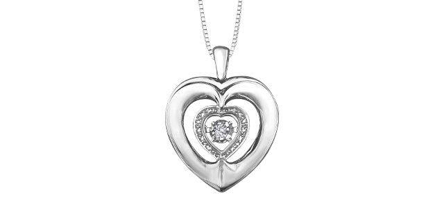Pulse Diamond .03TW Sterling Silver Necklace PP4112