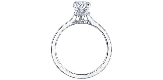 Maple Leaf 18KPD .80TW Diamond Engagement Ring R30857 Circle of Love