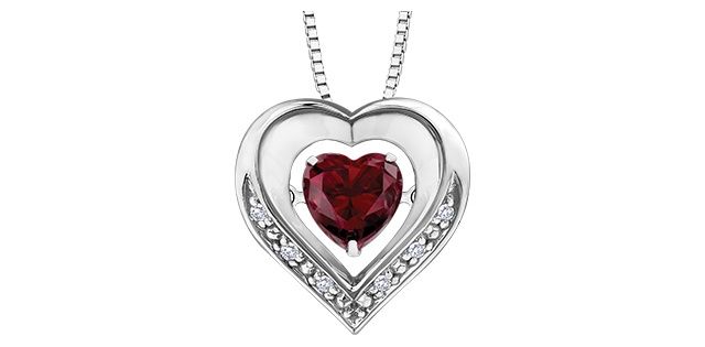 Pulse Lab Ruby &amp; Diamond .03TW Sterling Silver Necklace PP3633