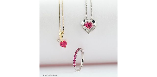 Pulse Lab Ruby &amp; Diamond .03TW Sterling Silver Necklace PP3633