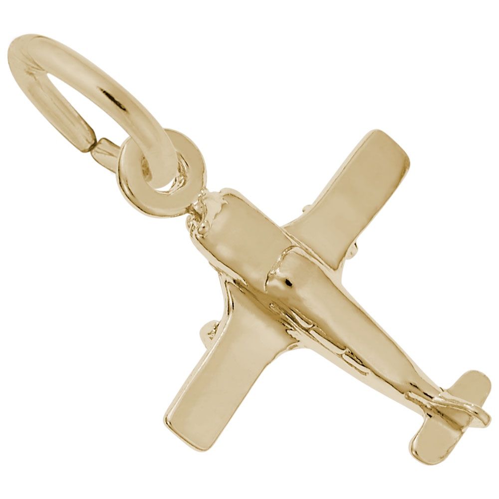 Nuco Charm Gold Plated Airplane Piper Cherokee 2443GP