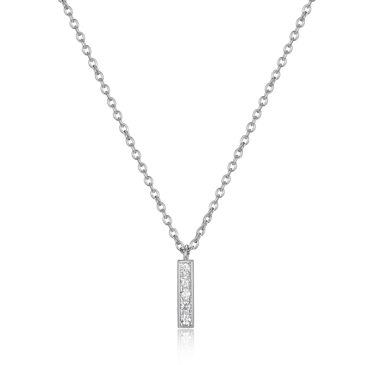 Reign Sterling Silver Mini Stick Cubic Zirconia Necklace R0A7JX0014