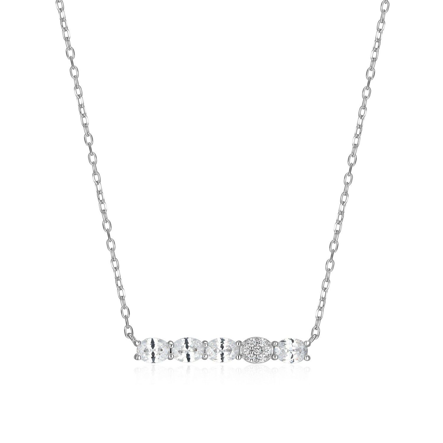 Reign Sterling Silver Bar Cubic Zirconia Necklace R0ADJR0014