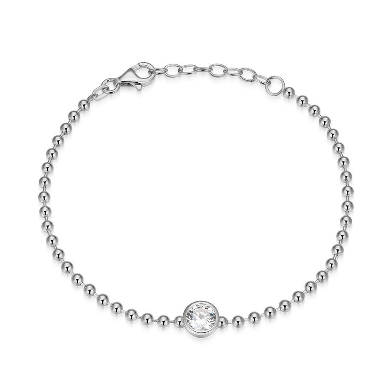 Reign Sterling Silver Cubic Zirconia Bead Bracelet R1AE3A004Q