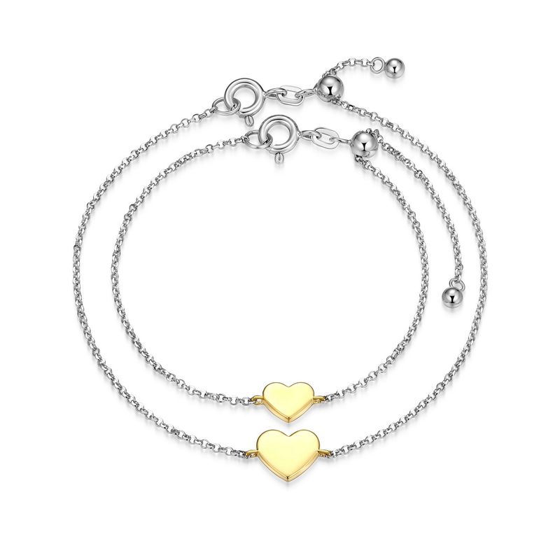 Reign Sterling Silver Heart Mini Me Bracelets R9SET00444