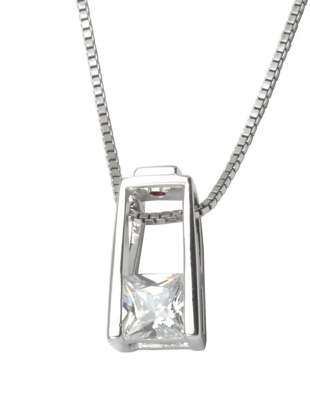 ELLE Sterling Silver Cubic Zirconia Necklace 63L0030032