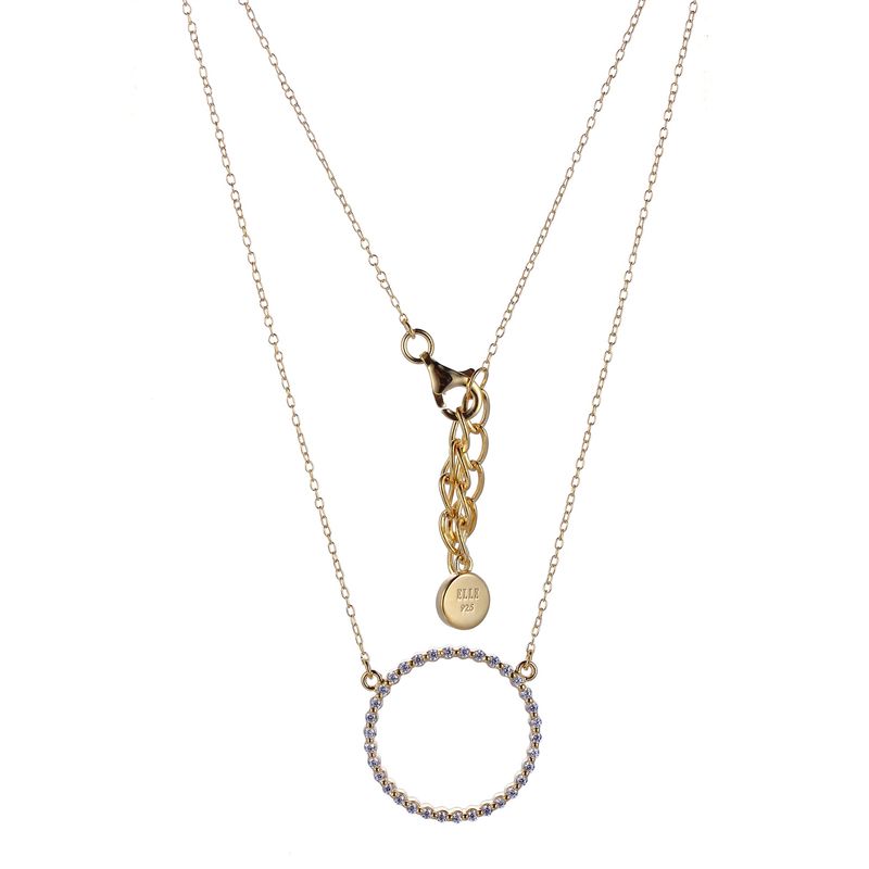 ELLE Gold Plated Sterling Silver Cubic Zirconia Necklace 30LB3S0048 Rodeo Drive