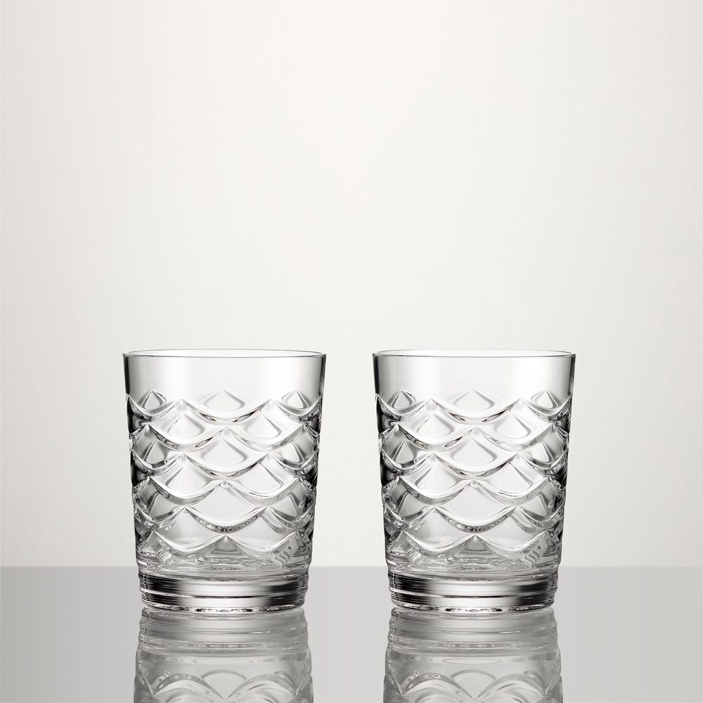 Winter Wonders Double Old Fashioned Pinecone Clear set of 2 Waterford