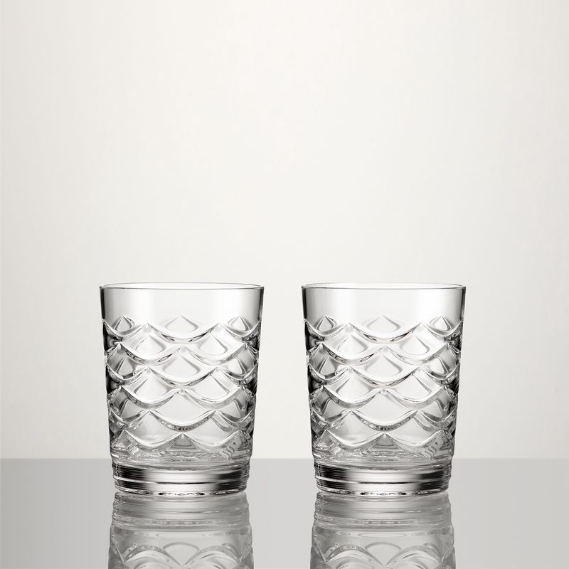 Winter Wonders Double Old Fashioned Pinecone Clear set of 2 Waterford